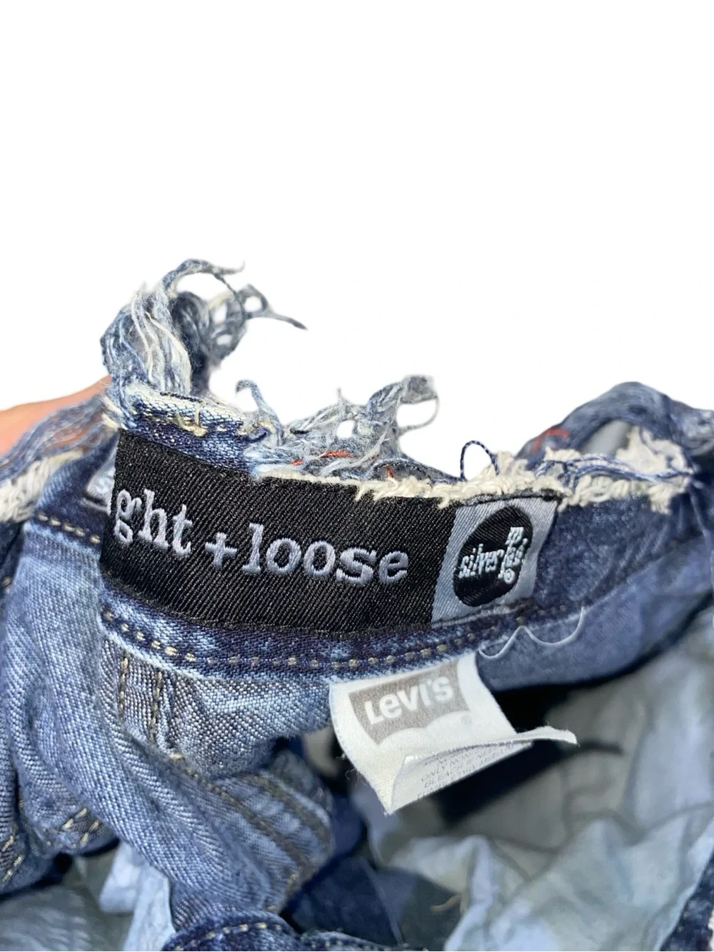 Vintage Levi's SilverTab Custom Thrashed Distressed Red Bandana Jeans Straight